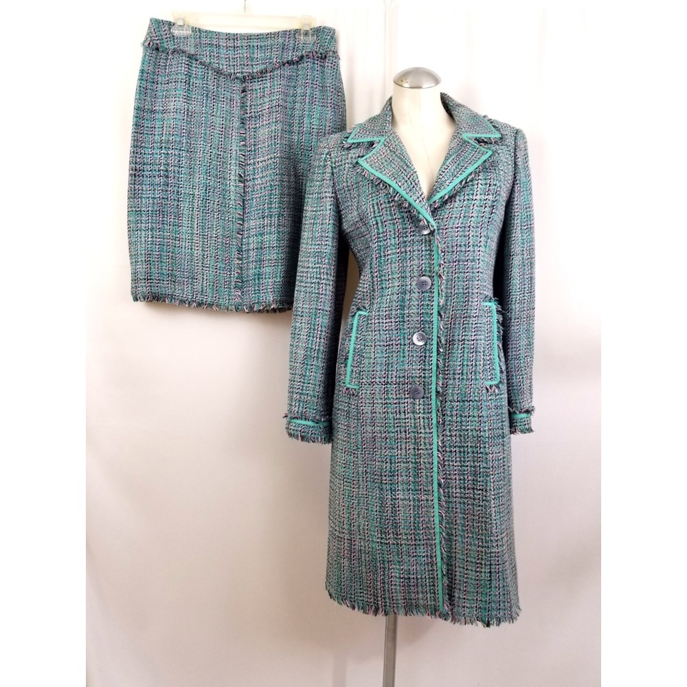 Doncaster Teal Multi-Color Tweed Skirt